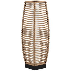 Solar Floor Lamp, Outdoor Rattan Garden Lantern Pathway Light & Decorative Driveway Lighting with Auto On/Off LED Lights for Porch, Yard, Lawn