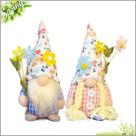 2 Pcs Spring Summer Gnome Decoration, Exquisite Smaller Size 7.5" Spring & Summer Gnome Plush Decorarion for Home & Office, Festival, Graduation